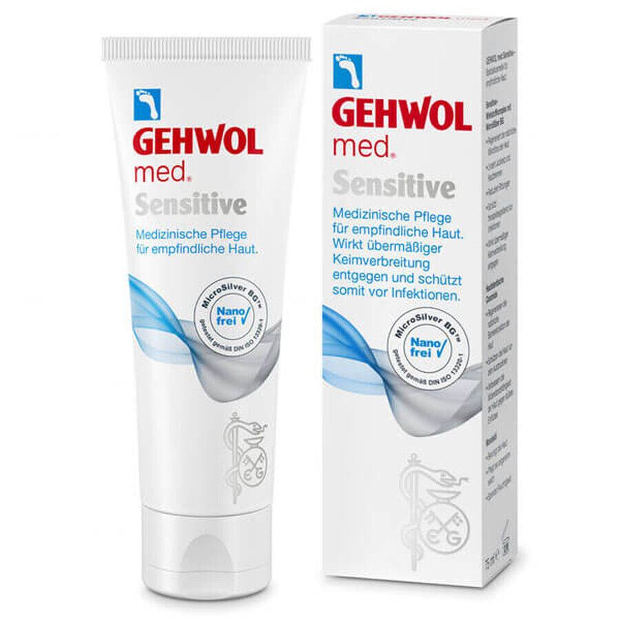 Gehwol Sensitive, crema con microargento, 75 ml