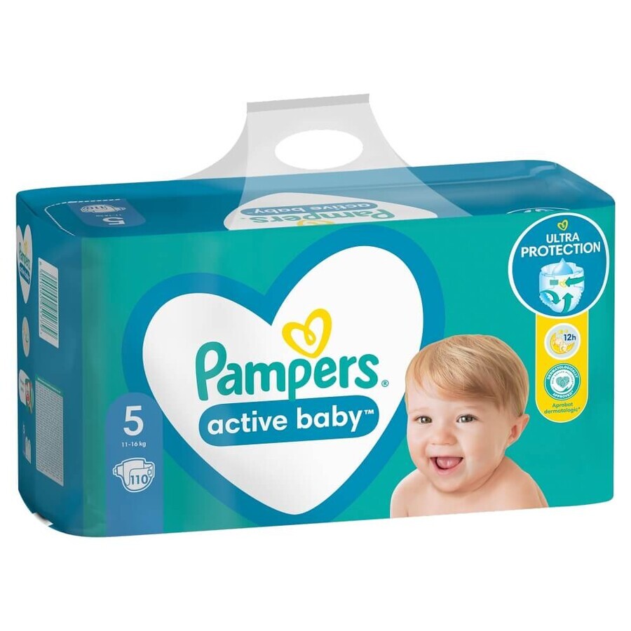 Pampers Active Baby, scutece, mărimea 5, 11-16 kg, 110 buc