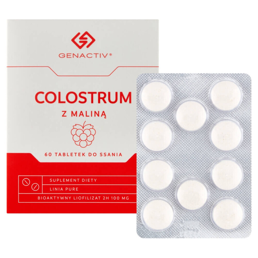 Genactiv Colostrum met Framboos, 60 zuigtabletten