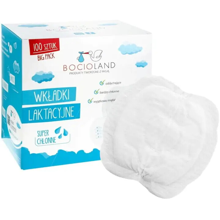 Bocioland, breast pads, super absorbent, 100 pieces