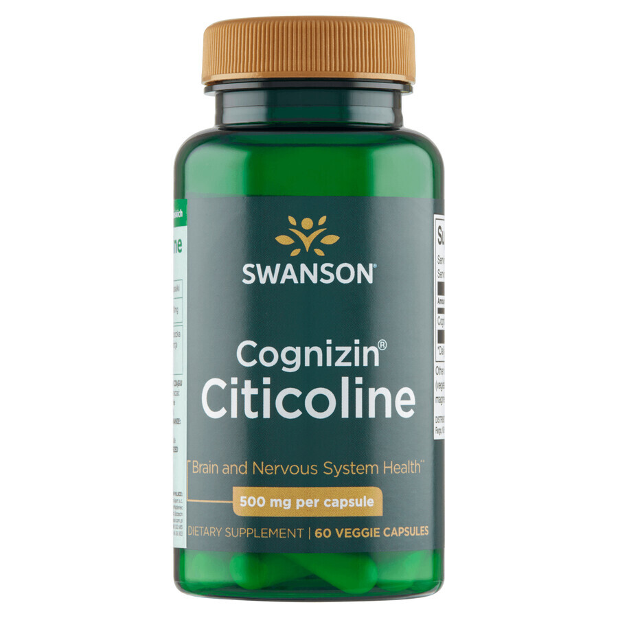 Swanson Cognizin Citicoline, citicoline, 60 plantaardige capsules