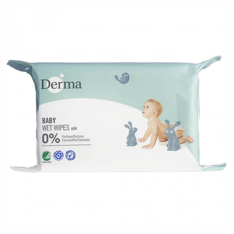 Derma Eco Baby, verzachtende zalf, 100 ml + verzorgende crème, 100 ml, + shampoo-zeep, 150 ml + vochtige doekjes, 64 stuks