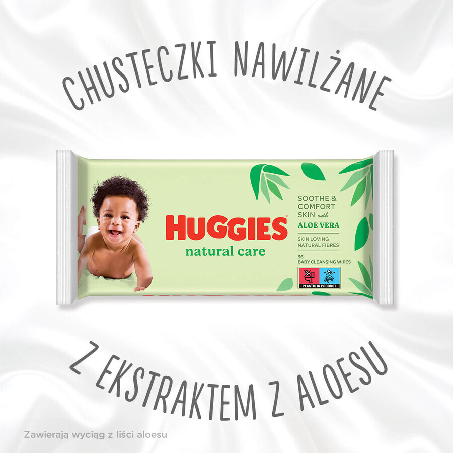 Huggies Natural Care, vochtige doekjes, 3 x 56 stuks