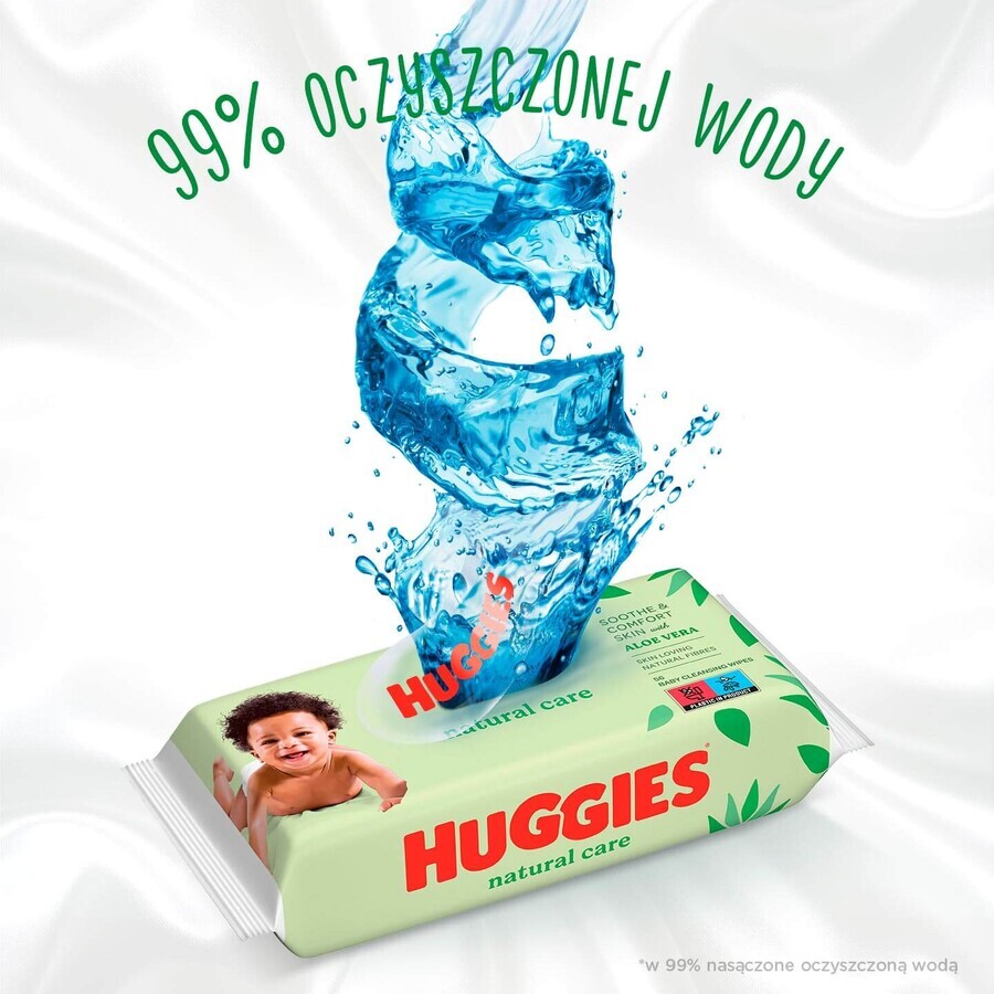 Huggies Natural Care, vochtige doekjes, 3 x 56 stuks