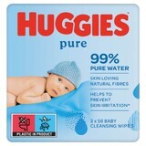 Huggies Pure, toallitas húmedas para bebés, 3 x 56 uds.