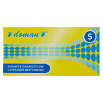 Doman Latex Gloves, Non Sterile, Powder Free, White, Size S, 100 Pieces