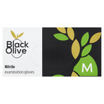 Doman Black Olive, guantes de nitrilo, no esterilizados, sin polvo, negros, talla M, 100 unidades