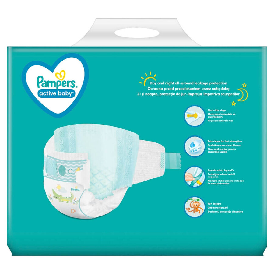 Pampers Active Baby, diapers, size 4, 9-14 kg, 74 pcs