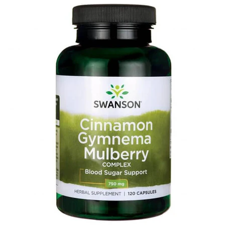 Swanson Kaneel Gymnema Moerbei Complex, kaneel, gymnema en moerbei, 120 capsules