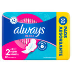 Always Ultra, maandverband met vleugels, maat 2, Super, 32 stuks