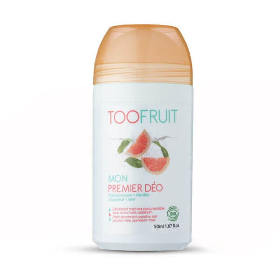 Toofruit, antibacteriële deodorant in een bal voor kinderen, grapefruit en munt, 50 ml