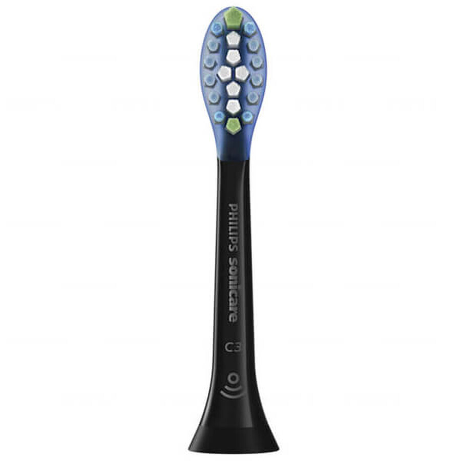 Philips, vervangende opzetborstels voor Sonicare C3 Premium Plaque Defence sonische tandenborstel, HX9044/33, zwart, 4 stuks