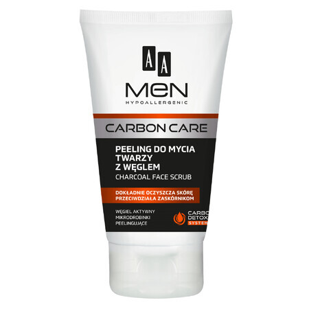 AA Men Carbon Care, exfoliante limpiador facial con carbón, 150 ml