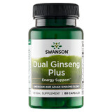 Swanson Dual Ginseng Plus, 60 gélules