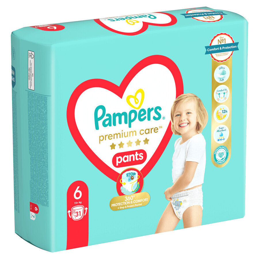 Pampers Premium Care Pants, diapers, size 6, 15+ kg, 31 pcs