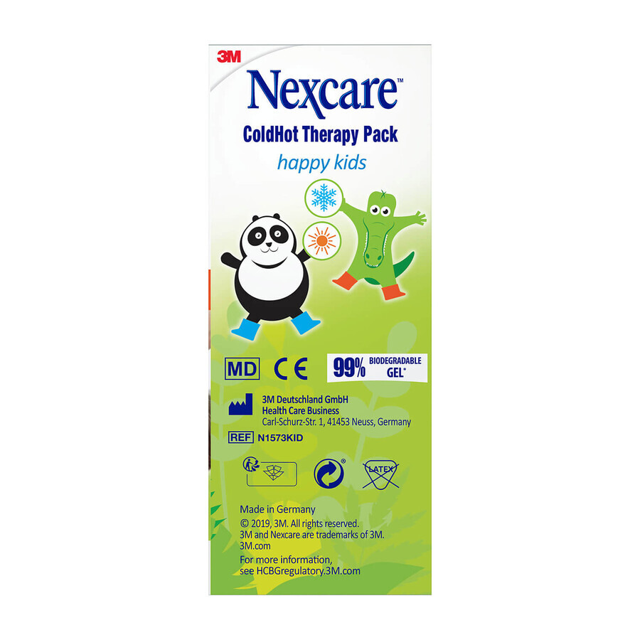 Nexcare ColdHot Happy Kids, warm-koud gel pakket, 11 cm x 12 cm, 2 stuks