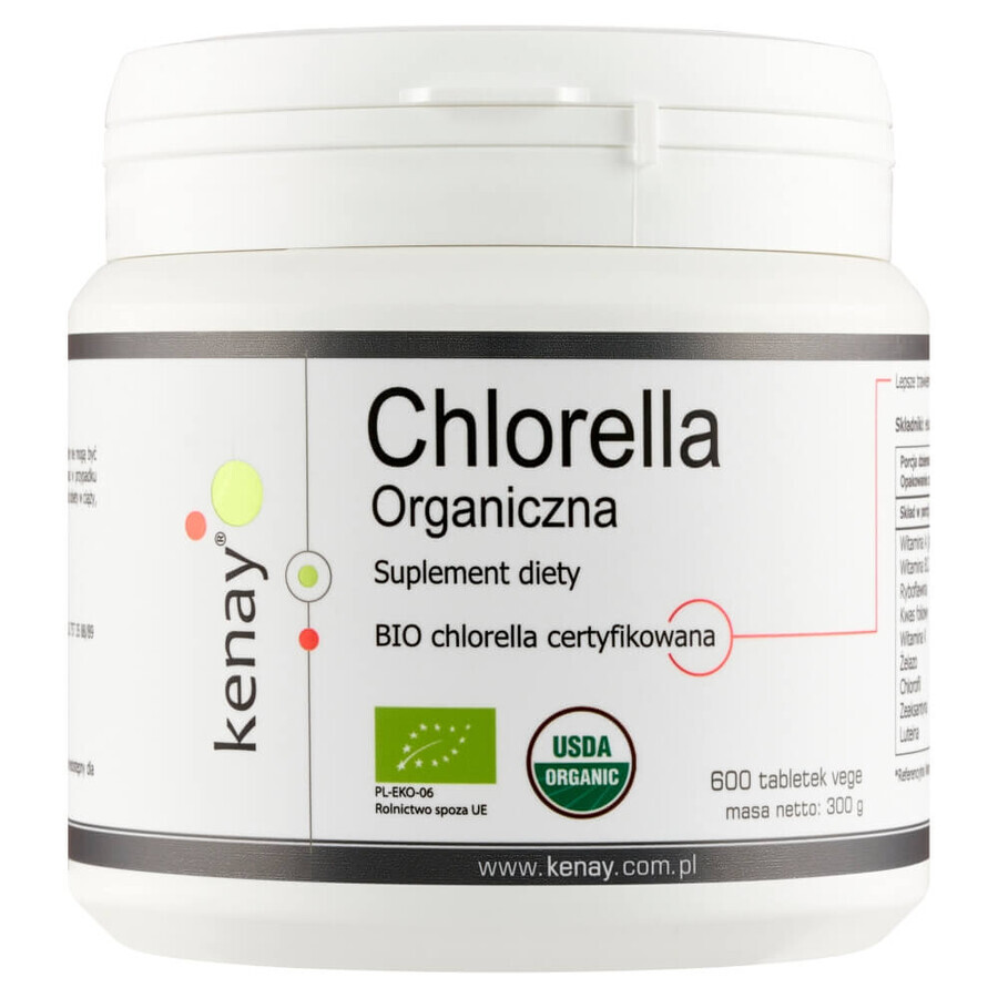 Kenay, Clorella biologica, 600 compresse