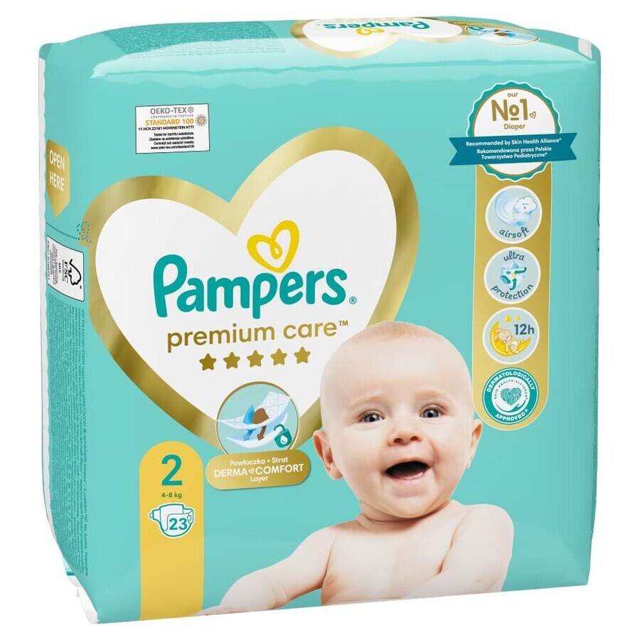 Pampers Premium Care, scutece mărimea 2, Mini, 4-8 kg, 23 buc