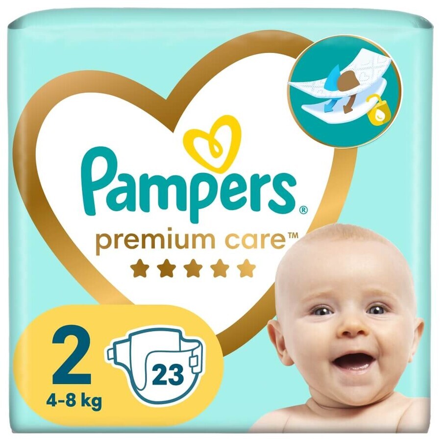 Pampers Premium Care, scutece mărimea 2, Mini, 4-8 kg, 23 buc