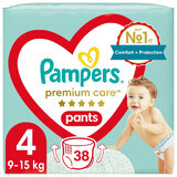 Pampers Premium Care Pants, scutece, mărimea 4, 9-15 kg, 38 buc