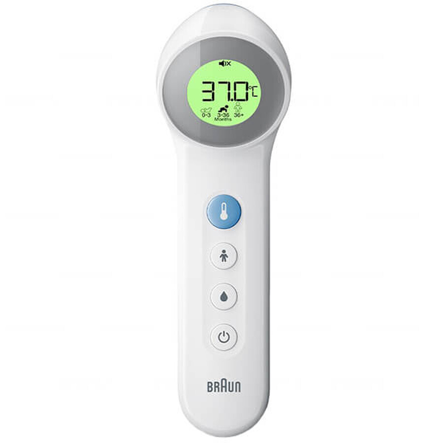 Braun BNT 400, 5-in-1 contactloze voorhoofdthermometer met leeftijdsprecisie, wit