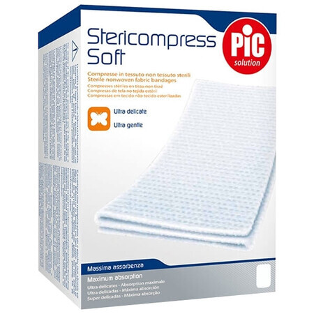 Pic Solution Stericompress Zachte, steriele kompressen, vlies, 18 cm x 40 cm, 12 stuks