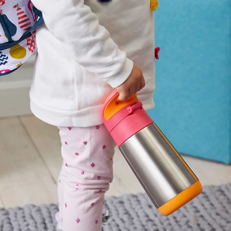 B.Box, thermal feeding bottle with straw, feeding bottle, Strawberry Shake, from 12 months, 350 ml