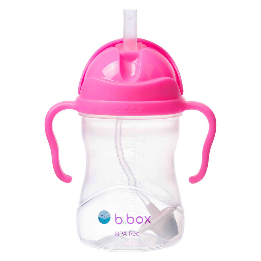 B.Box, bottle with straw, pink pomegranate, from 6 months, 240 ml