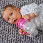 B.Box, bottle with straw, pink pomegranate, from 6 months, 240 ml