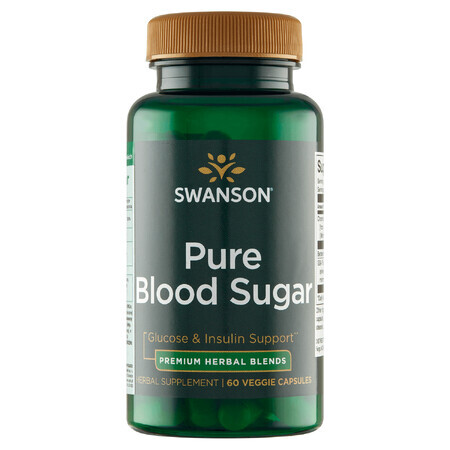 Swanson Pure Bloedsuiker, 60 plantaardige capsules