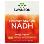 Swanson Maxiumum Strength NADH, Mint Flavor, 30 Tablets