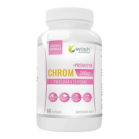 Wish Chromium 200 µg + prebioticum, 60 capsules