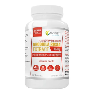 Wish, Rhodiola rosea extract, Rhodiola rosea + L-leucine + prebiotic, 120 capsules