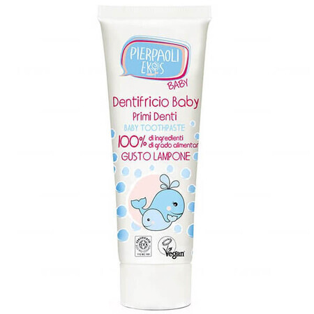 Ekos Baby, pasta de dientes para los primeros dientes de los niños, frambuesa con extracto de manzanilla, 75 ml