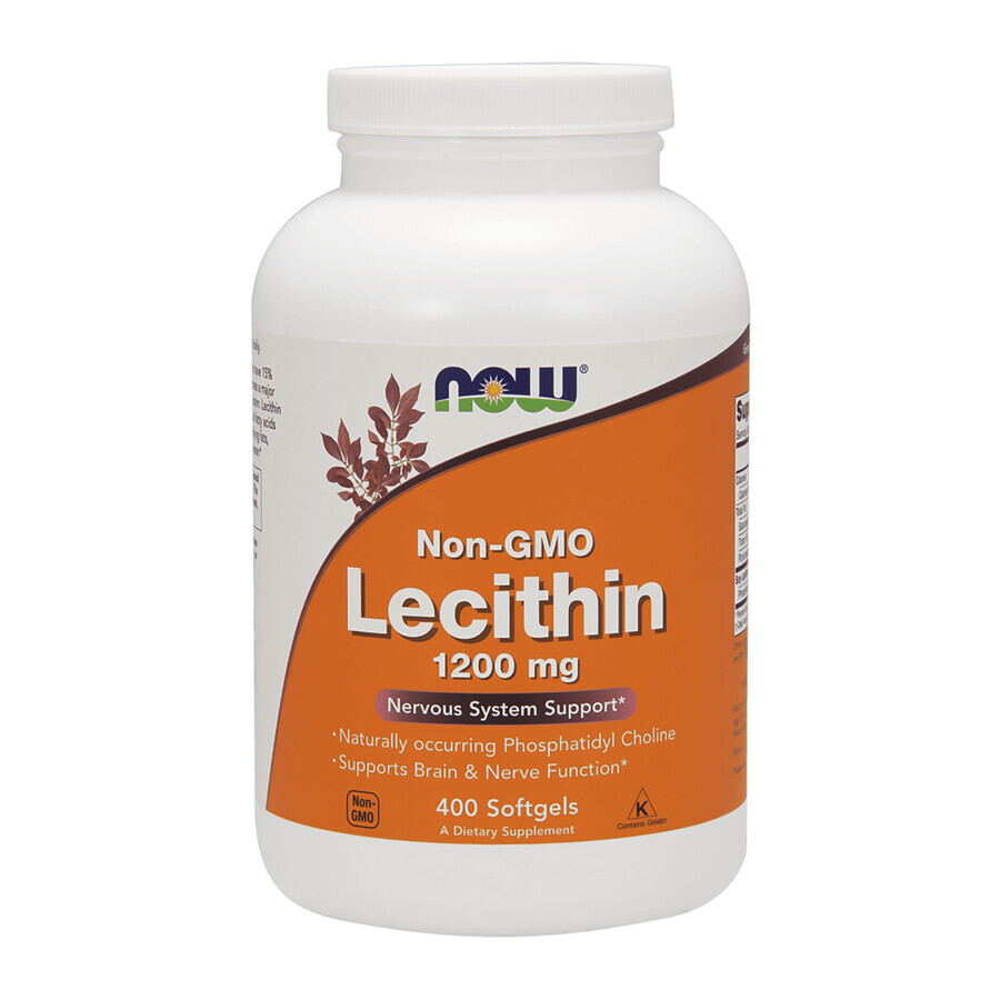 Now Foods Non-GMO Lecithin 1200 mg, lécithine, 400 gélules