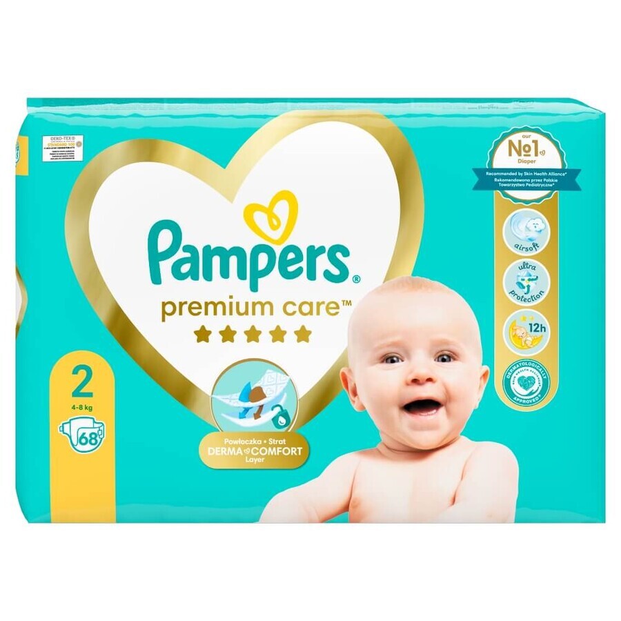 Pampers Premium Care, diapers, size 2, 4-8 kg, 68 pcs