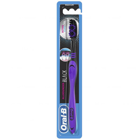 Oral-B Allrounder Black, brosse à dents, moyenne, 1 pièce