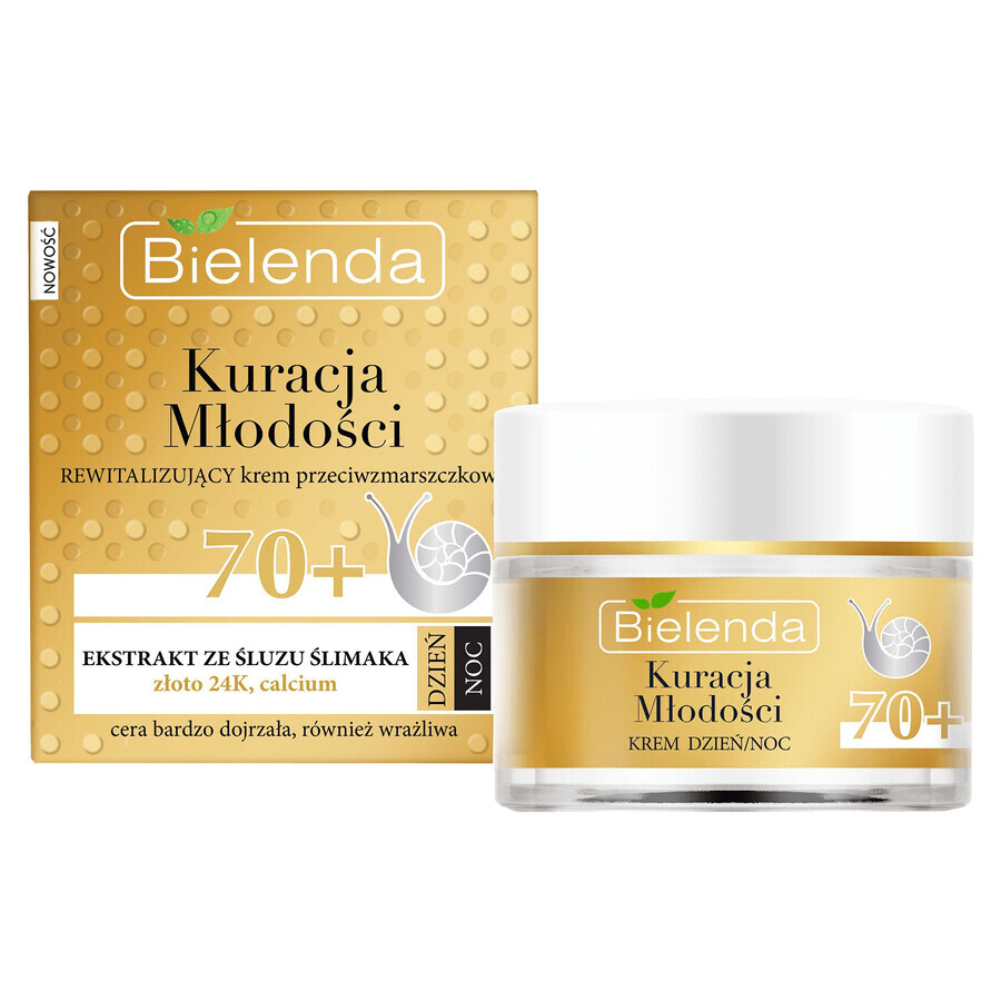 Bielenda Youth Treatment, crème anti-rides revitalisante 70+, jour et nuit, 50 ml