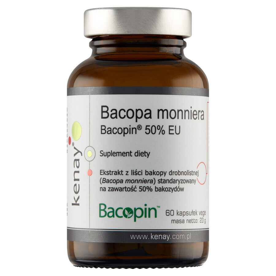 Kenay Bacopa Monniera Bacopin, Bacopa minor, 60 Kapseln