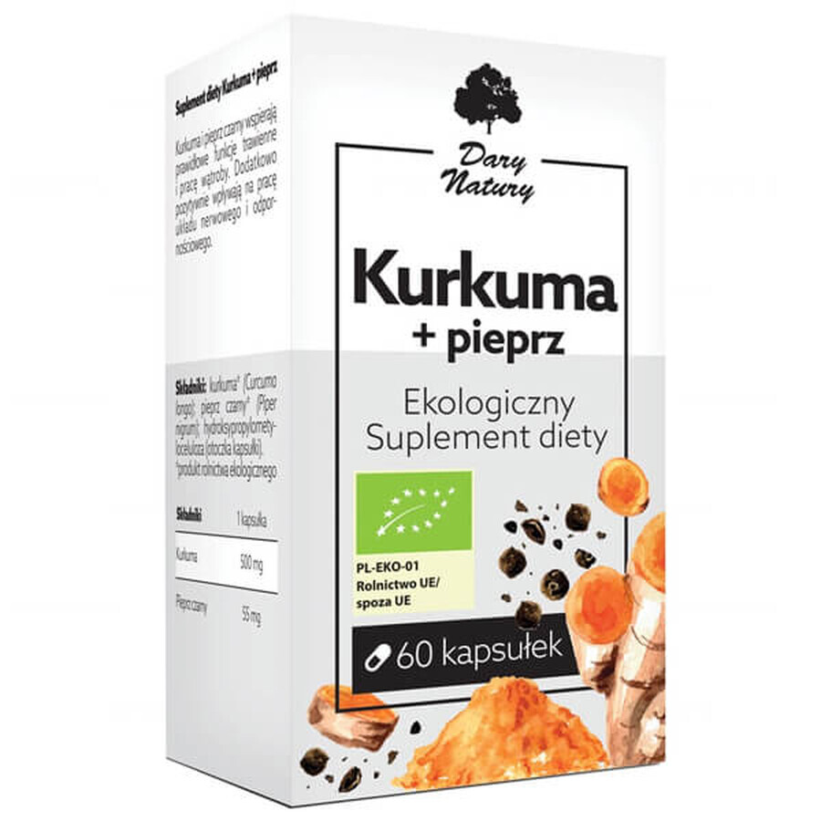 Dary Natury Kurkuma + Peper, 60 capsules