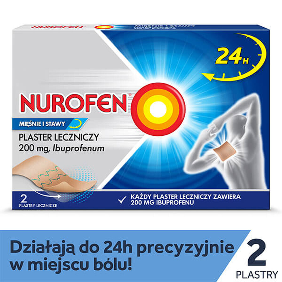 Nurofen Muscles and Joints 200 mg, plasture medicinal, 2 unități