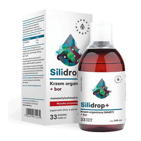 Aura Herbals Silidrop+, silicio organico (MMST) + boro, 500 ml