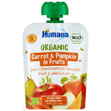 Humana, Organic Mousse, pumpkin and carrot in fruit, after 8 months, 90 g