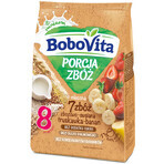 BoboVita Porcja Zbóż Gachas de cereales y avena 7 cereales, fresa-plátano, leche, sin azúcares añadidos, a partir de 8 meses, 210 g