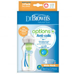 Dr Brown's Options+, biberon anti-colique, à col large, avec tétine, 2 x 270 ml