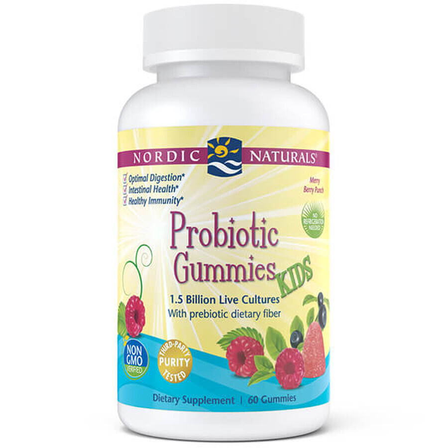 Nordic Naturals, Probiotic Gummies KIDS, jelly beans voor kinderen vanaf 2 jaar, 60 stuks