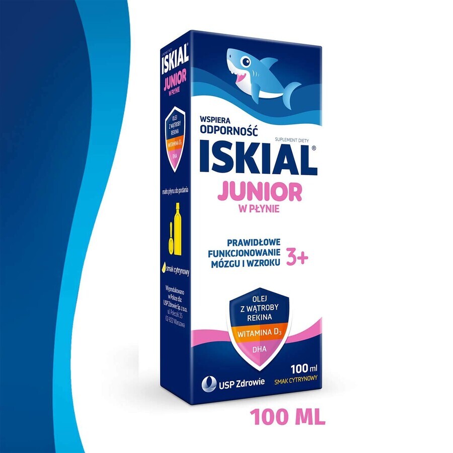 Iskial Junior liquido, sopra i 3 anni, gusto limone, 100 ml