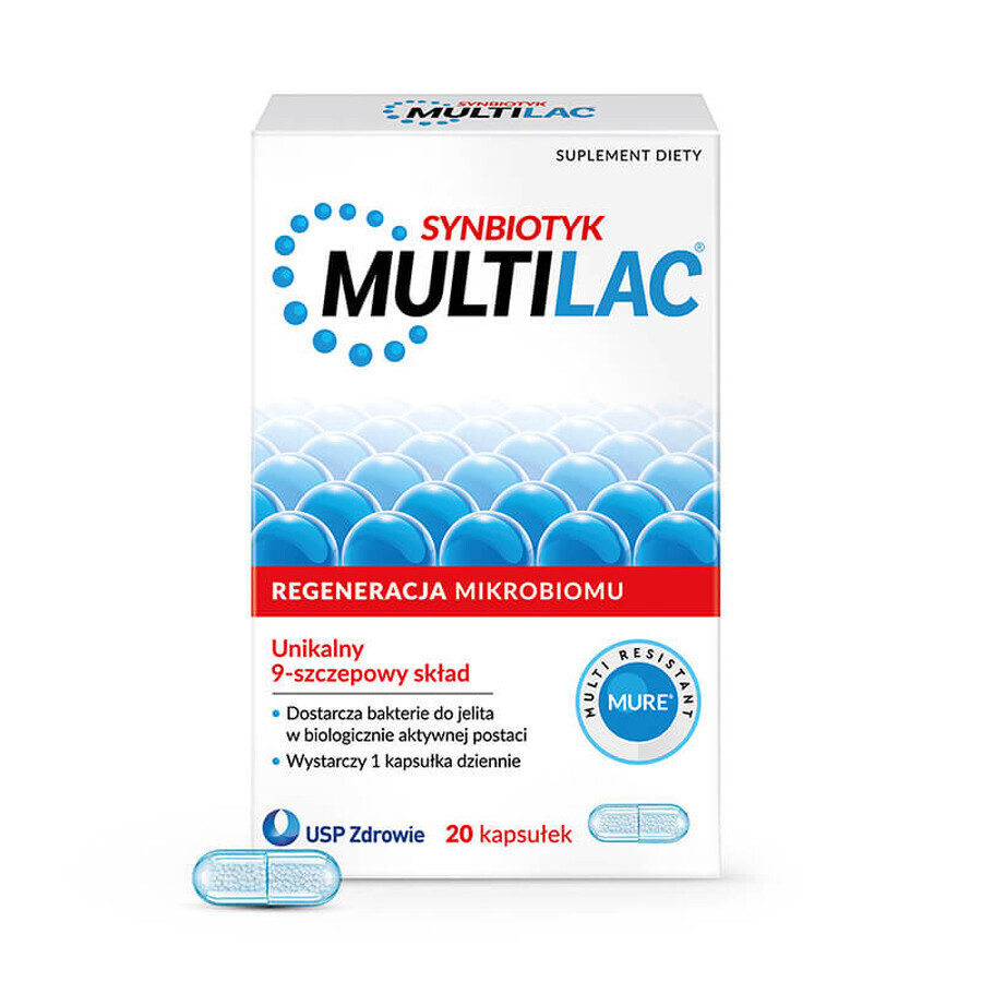 Multilac Synbiotic, 20 capsules