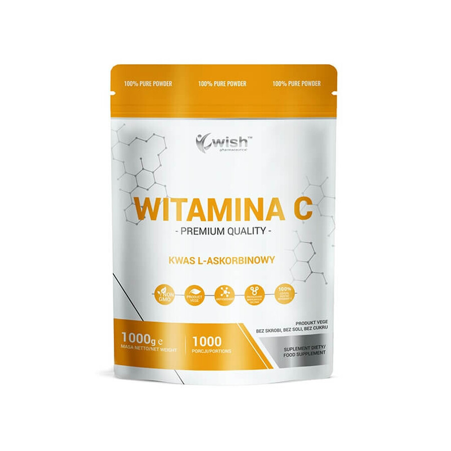 Wish Vitamin C, L-ascorbic acid powder, 1000 g