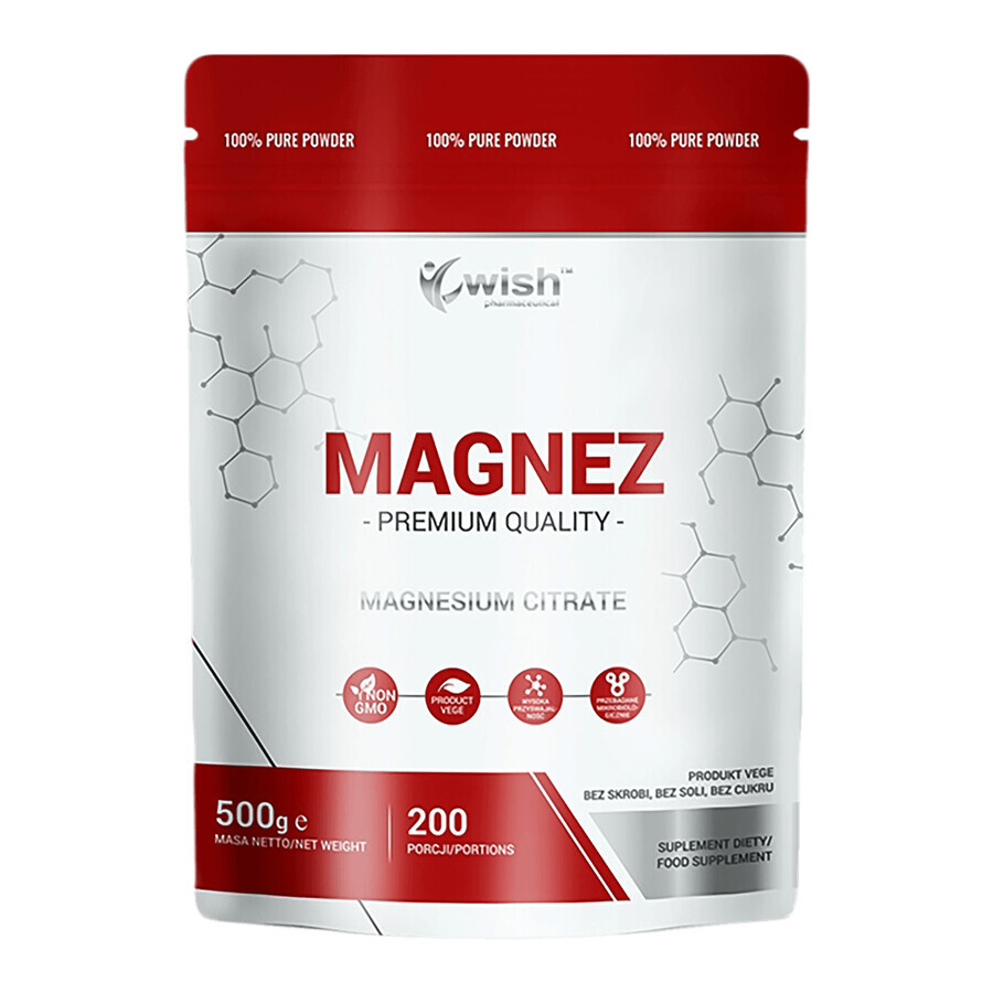 Wish Magnesium, magnesiumcitraat, 500 g